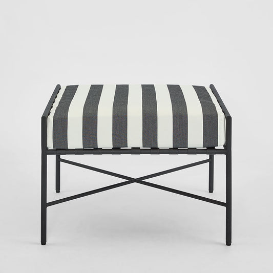 Sheffield Ottoman Outdoor B/W Stripe Cushion