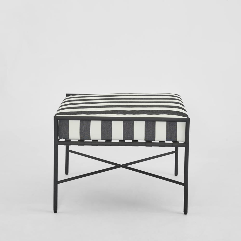Sheffield Ottoman Outdoor B/W Stripe Cushion