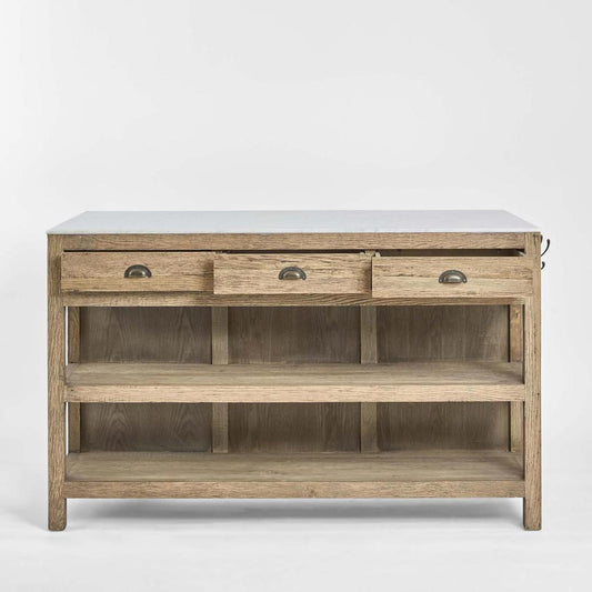 Denver Kitchen Island Natural & White