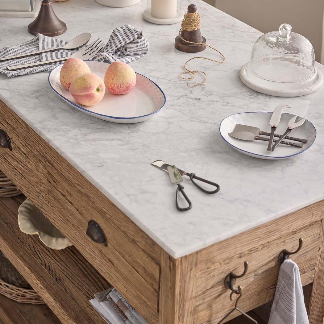 Denver Kitchen Island Natural & White
