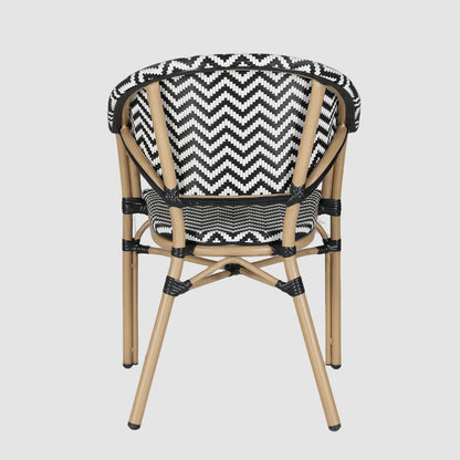 Cannes Outdoor Aluminium Armchair Black & White