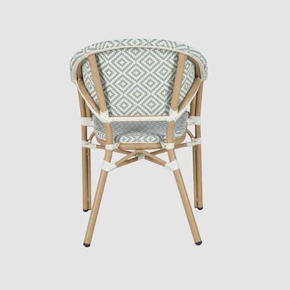 Cannes Outdoor Aluminium Armchair Green & White