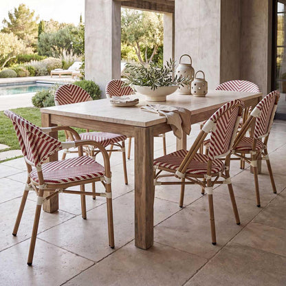 Cannes Outdoor Aluminium Armchair Red & White