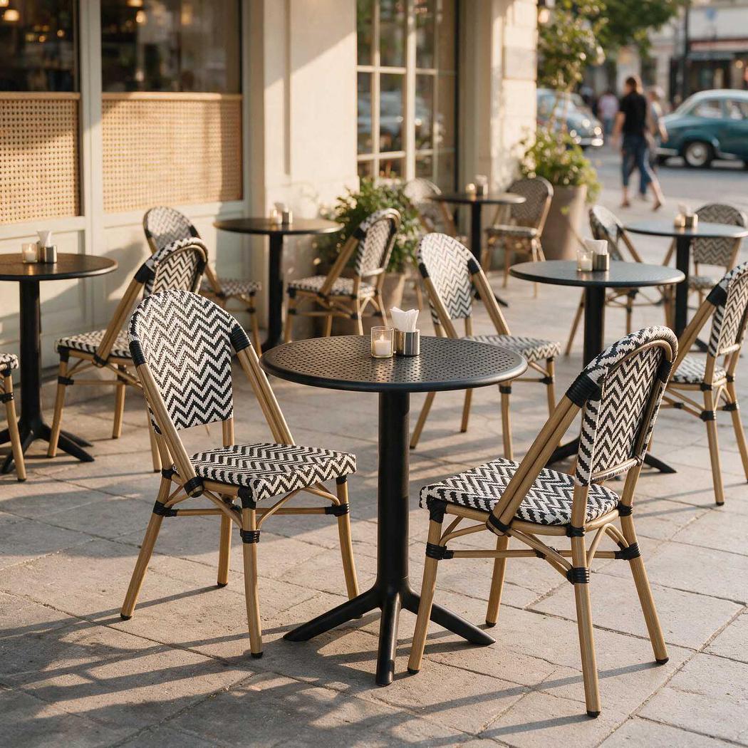 Cannes Outdoor Aluminium Chair Black & White