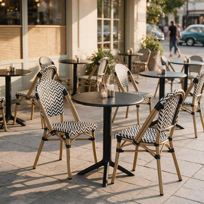 Cannes Outdoor Aluminium Chair Black & White