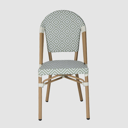 Cannes Outdoor Aluminium Chair Green & White