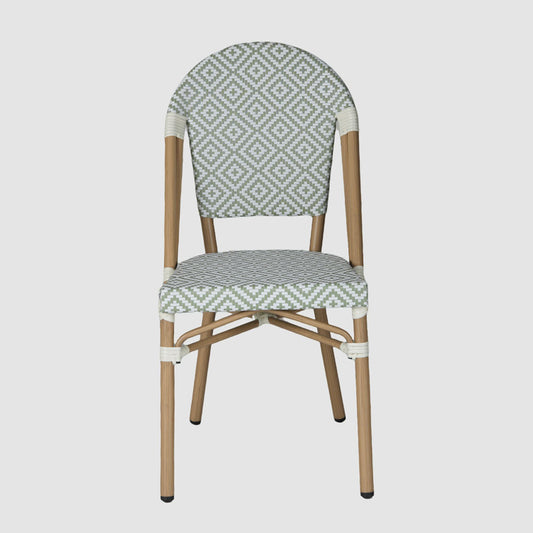 Cannes Outdoor Aluminium Chair Green & White