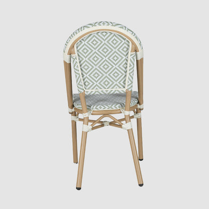 Cannes Outdoor Aluminium Chair Green & White