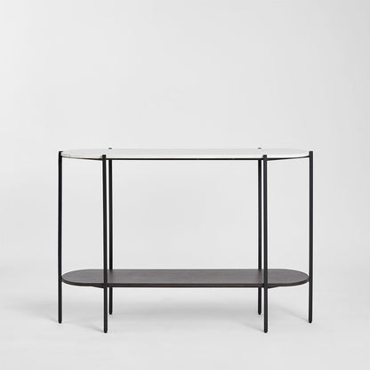 The James Marble Console Black/White Marble