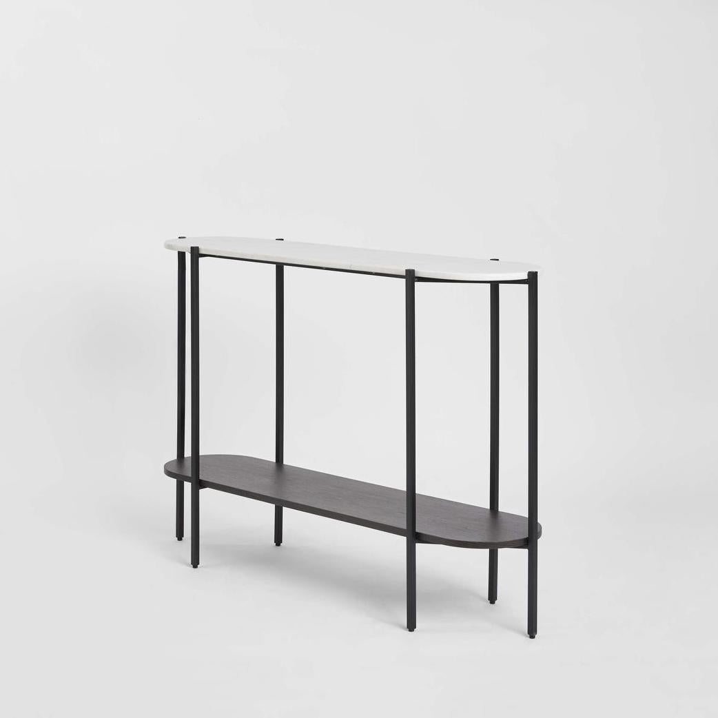 The James Marble Console Black/White Marble