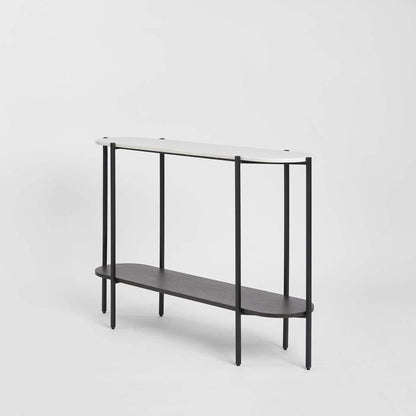 The James Marble Console Black/White Marble