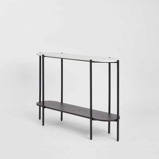 The James Marble Console Black/White Marble