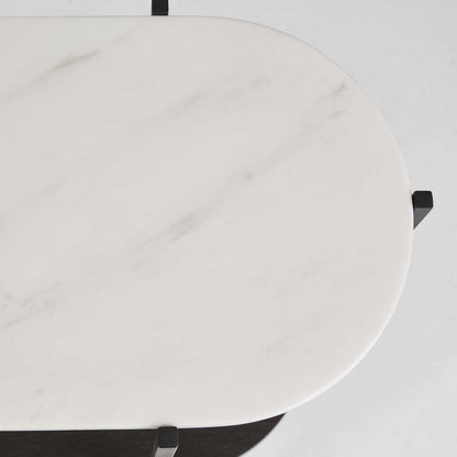 The James Marble Console Black/White Marble