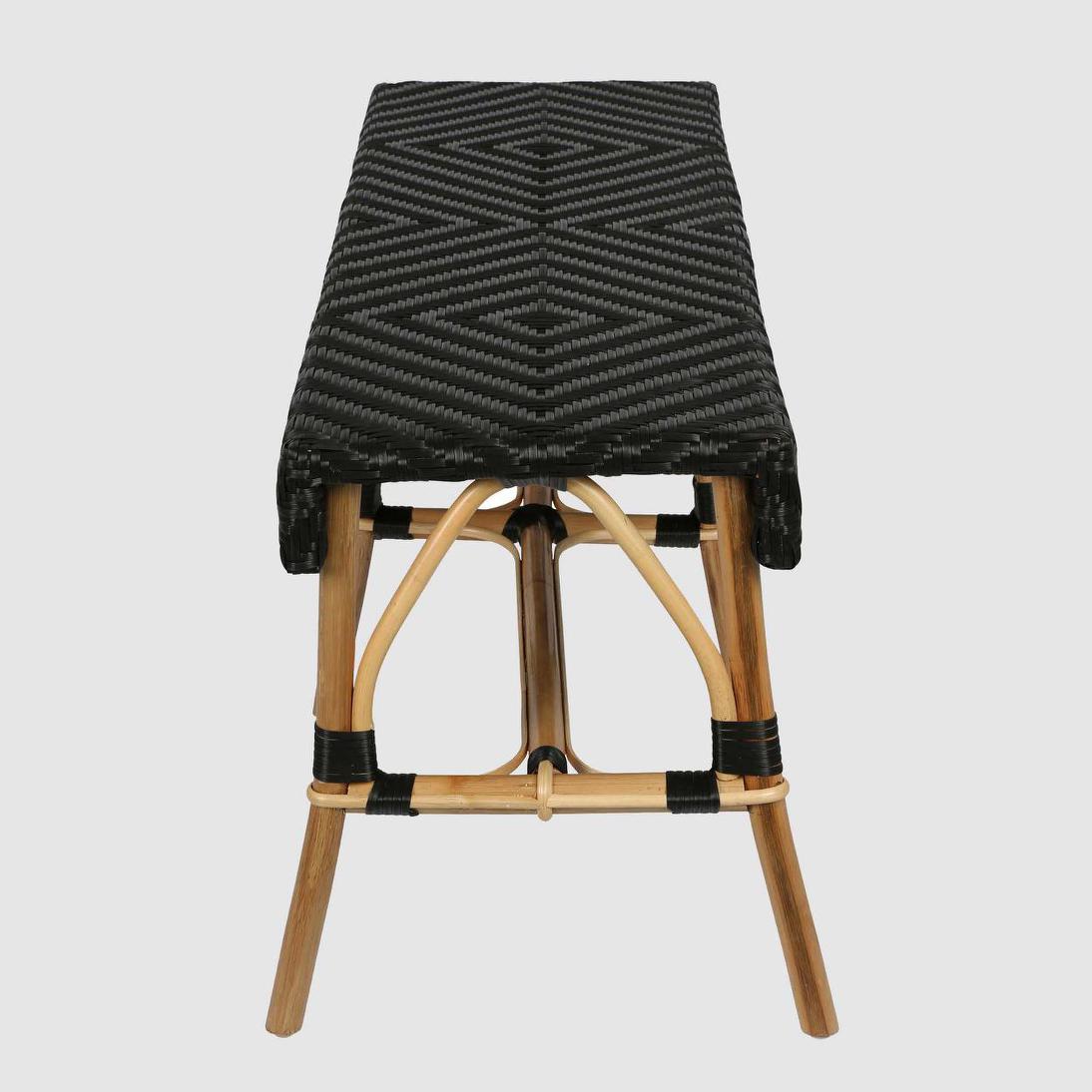 Missoli Rattan Bench Black