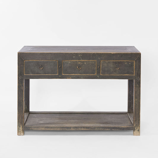 Shanxi Elm Console With 3 Drawers 150 Years Old