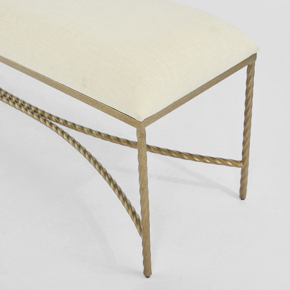 Palais Bench Gold & Linen