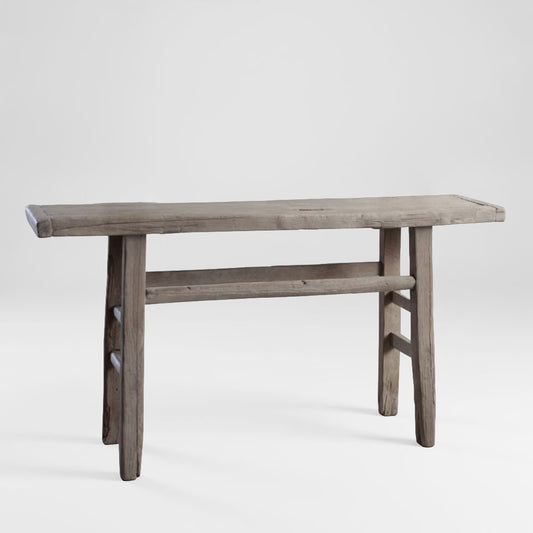 120 Years Old Elm Wood Console No. 3