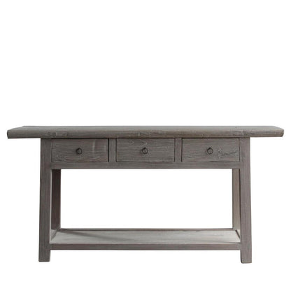 120 Years old Elm Wood Console with Drawers No. 7