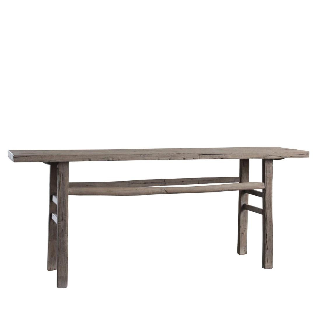 120 Years Old Elm Wood Console No. 8