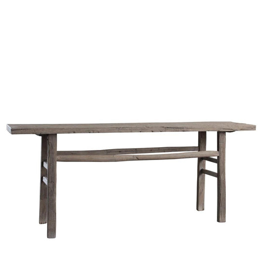 120 Years Old Elm Wood Console No. 8