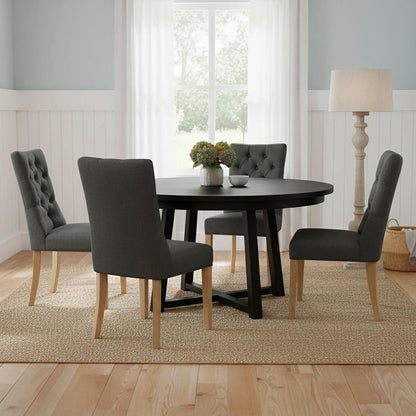 Denver Oak Dining Table Black 140cm