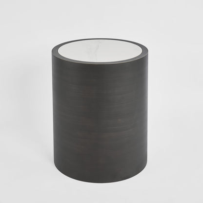 Gordon Drum Side Table
Black/White Stone