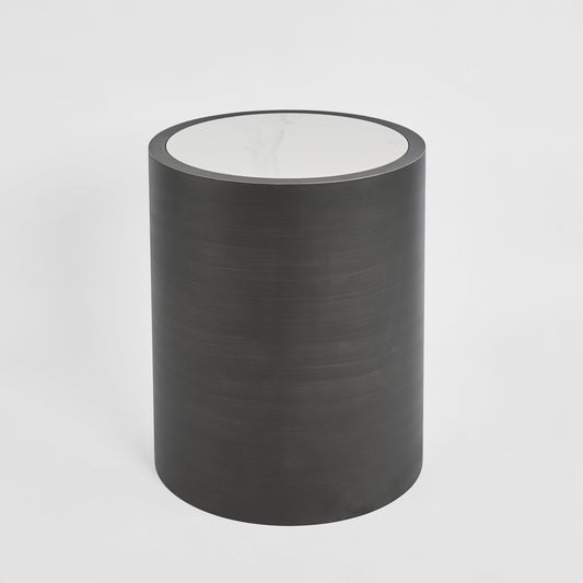 Gordon Drum Side Table
Black/White Stone