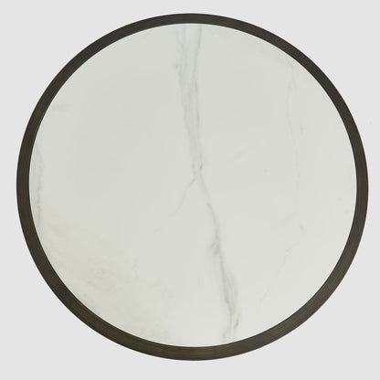 Gordon Drum Coflee Table Black/White Stone