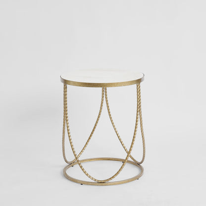 Palais Round Side Table Gold & Ceramic