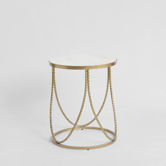 Palais Round Side Table Gold & Ceramic