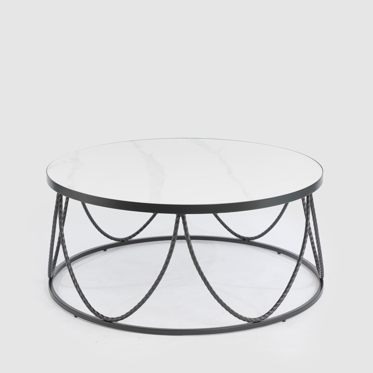 Palais Round Coffee Table Black & Ceramic