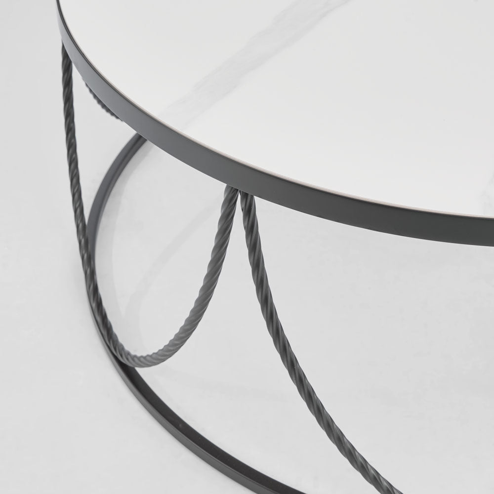 Palais Round Coffee Table Black & Ceramic