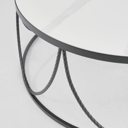Palais Round Coffee Table Black & Ceramic