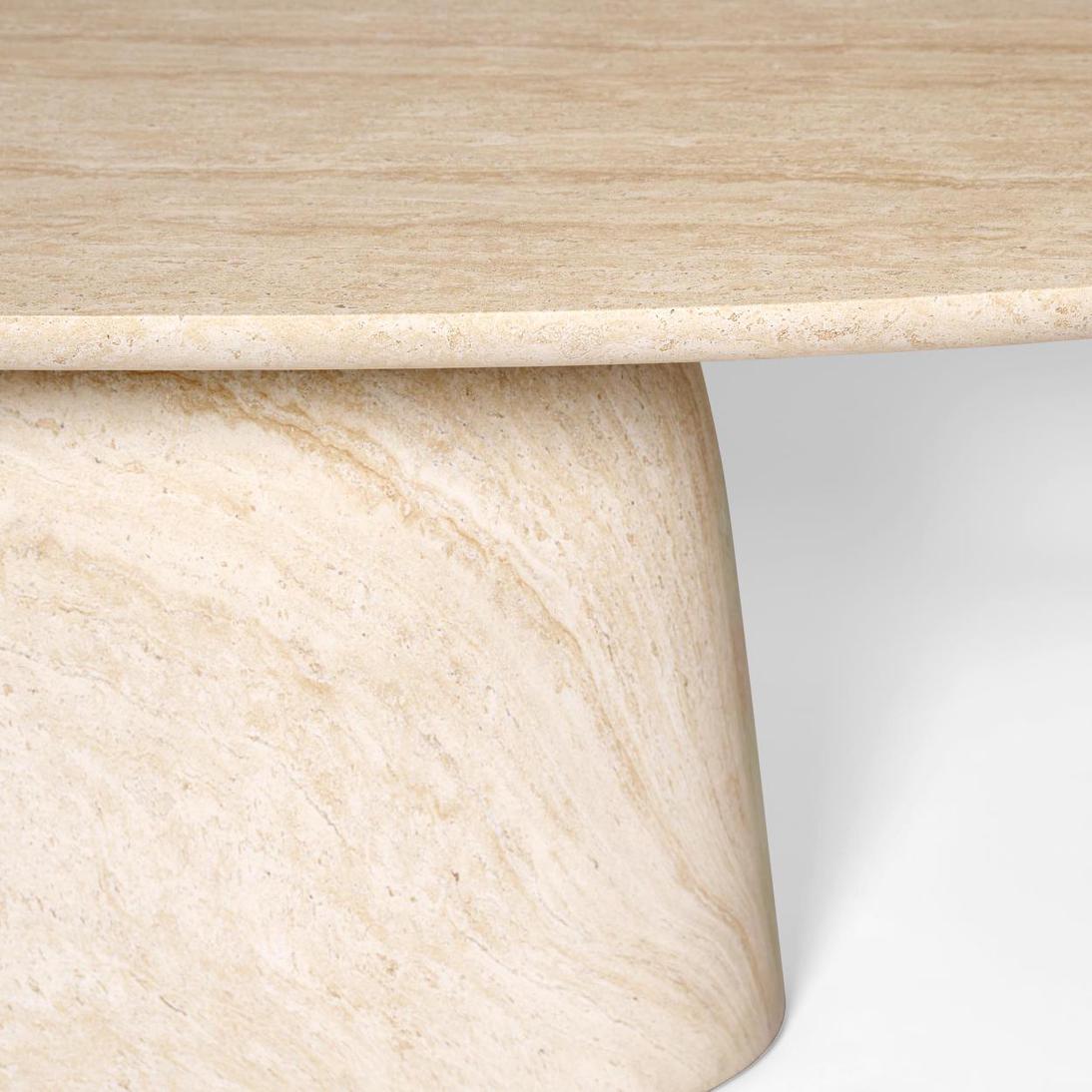 Corsica Oval Dining Table Ivory Travertine Look - Outdoor 240cm