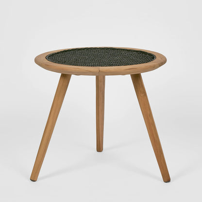 Cove Teak & Synthetic Side Table Black - Outdoor