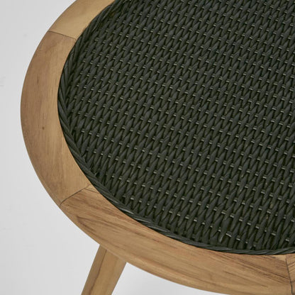 Cove Teak & Synthetic Side Table Black - Outdoor