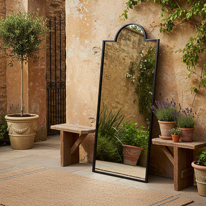 Montgomery Outdoor Iron Mirror Black