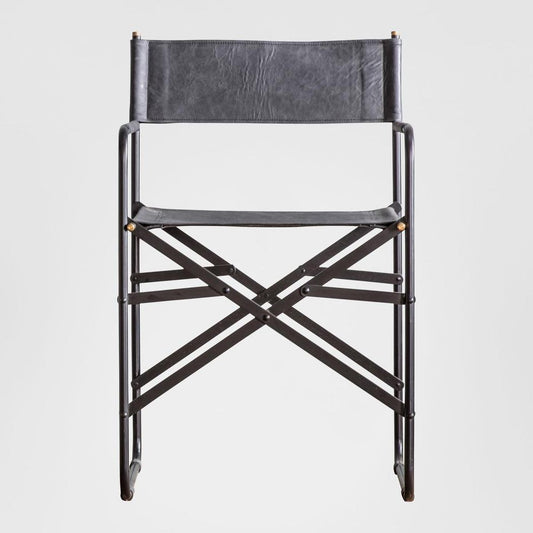 Jodhpur Black Leather ArmChair Set of Two