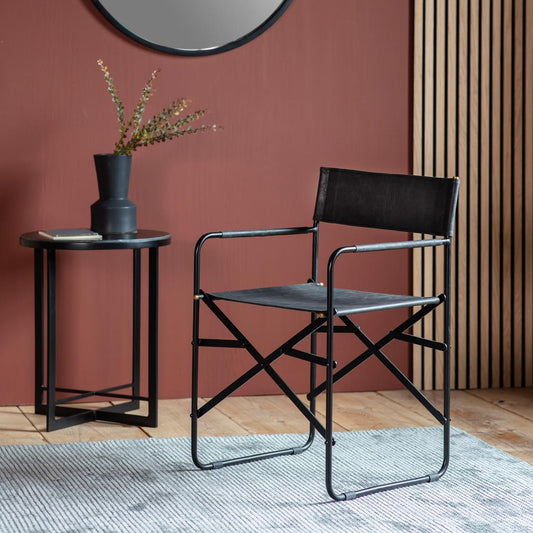 Jodhpur Black Leather ArmChair Set of Two