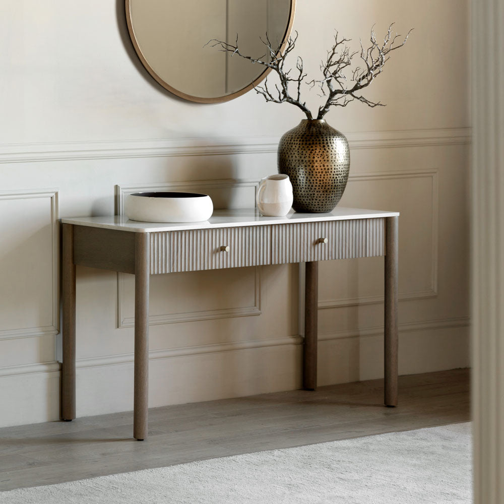 Marmo 2 Drawer Console 1300x450x750mm