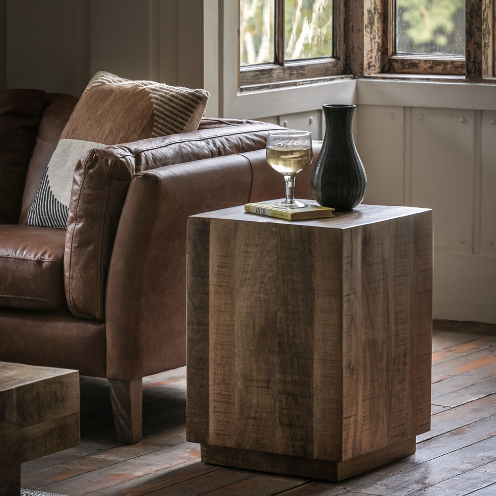Iowa Side Table Natural 400x400x550mm