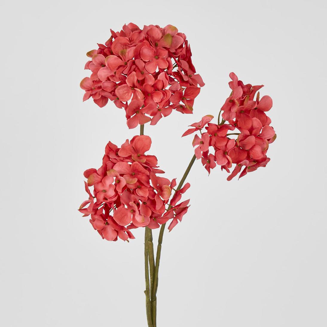 Mini Hydrangea Spray With 3 Heads Dk Pink