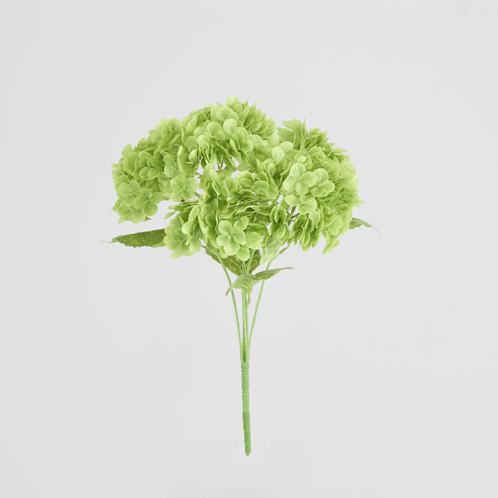 Real Touch Hydrangea 5 Head Bunch Green
