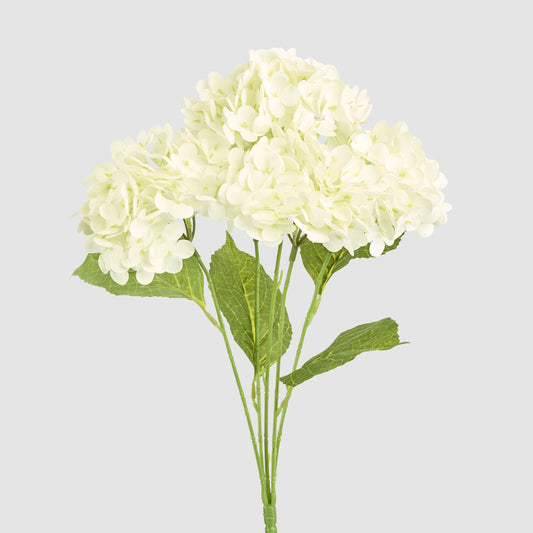 Real Touch Hydrangea 5 Head Bunch White