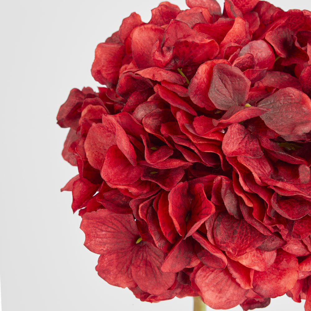 Hydrangea Flower Stem 48cm Burgundy