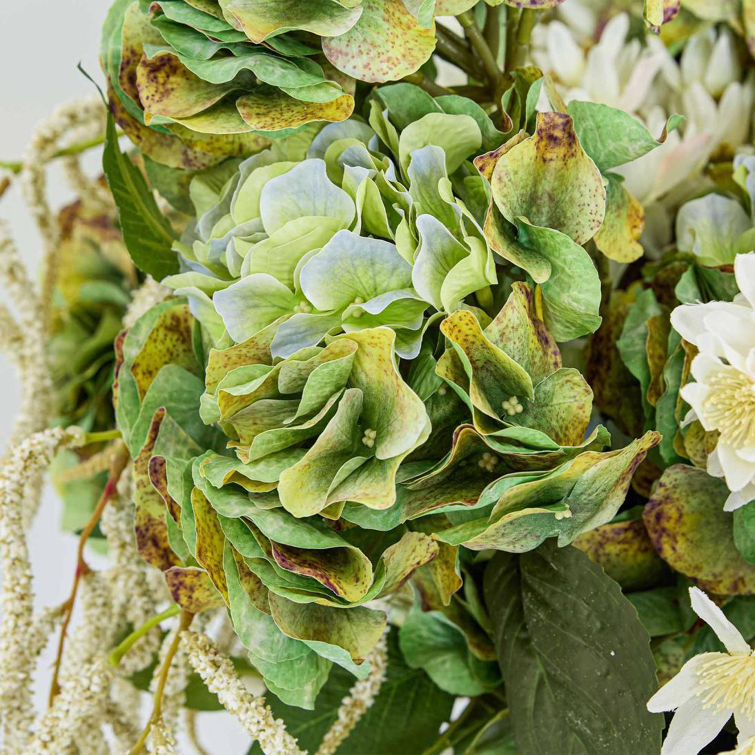 Real Touch Hydrangea 64cm Green