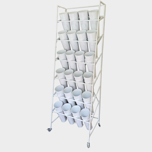 Metal Flower Rack with 6 Shelf 24 Buckets