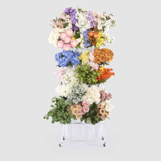 Metal Flower Rack with 6 Shelf 24 Buckets
