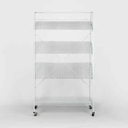 Metal Flower Rack with 4 Shelf White