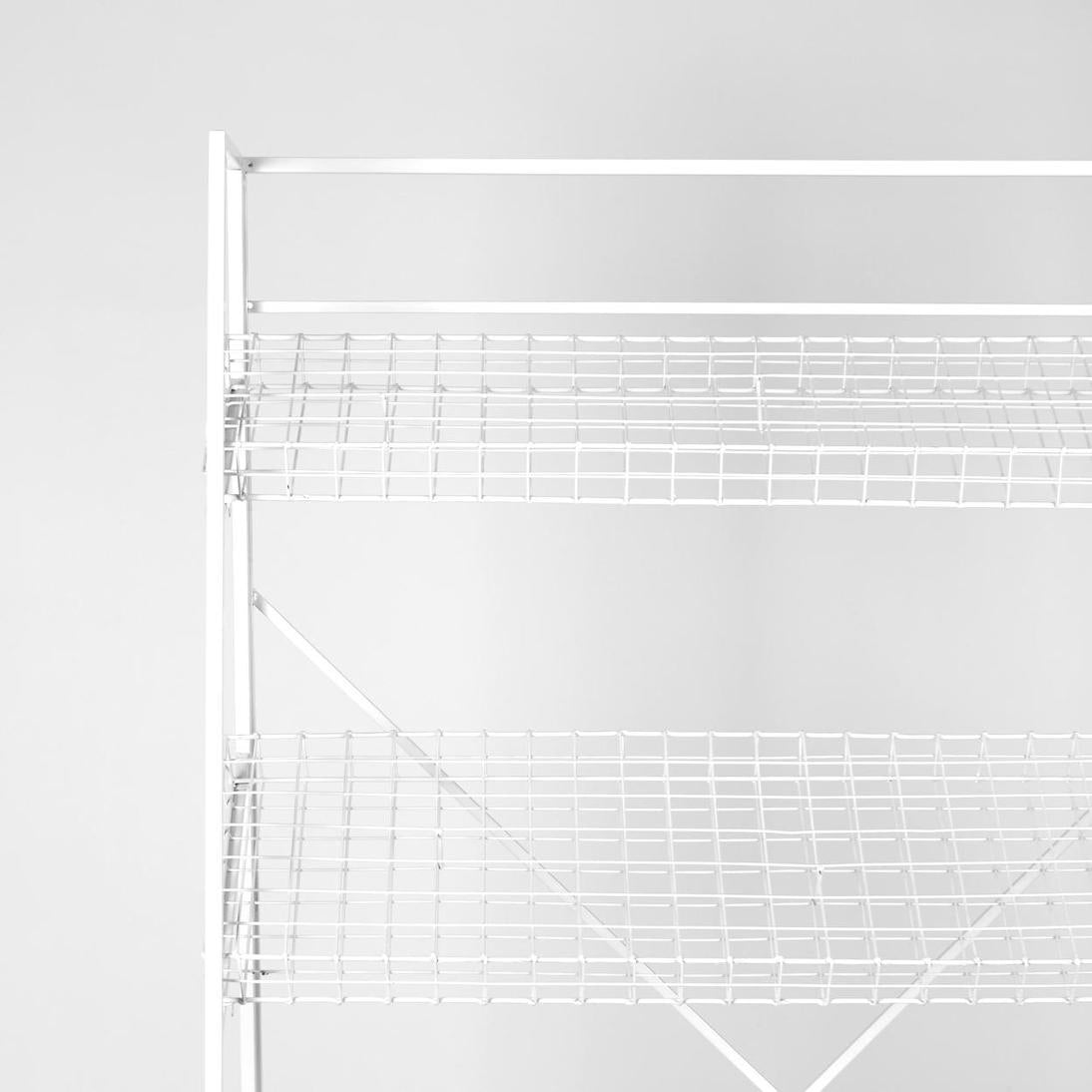 Metal Flower Rack with 4 Shelf White